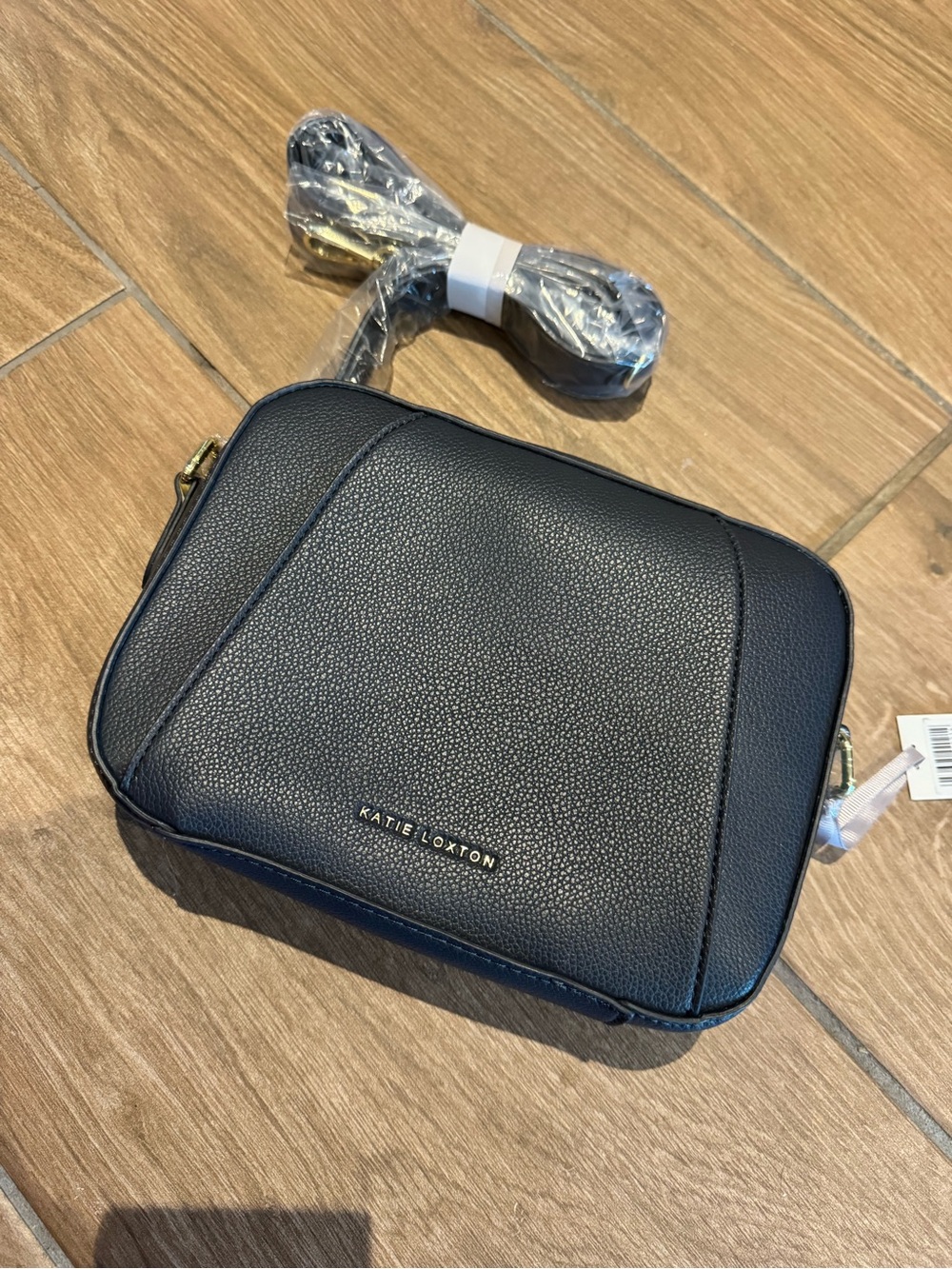 Katie Loxton Navy Camera Crossbody Bag Gold Hardware NWT